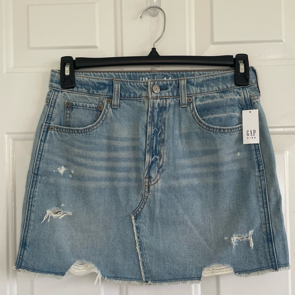 Gap Kids Plus Distressed Denim Mini Skirt Size 14